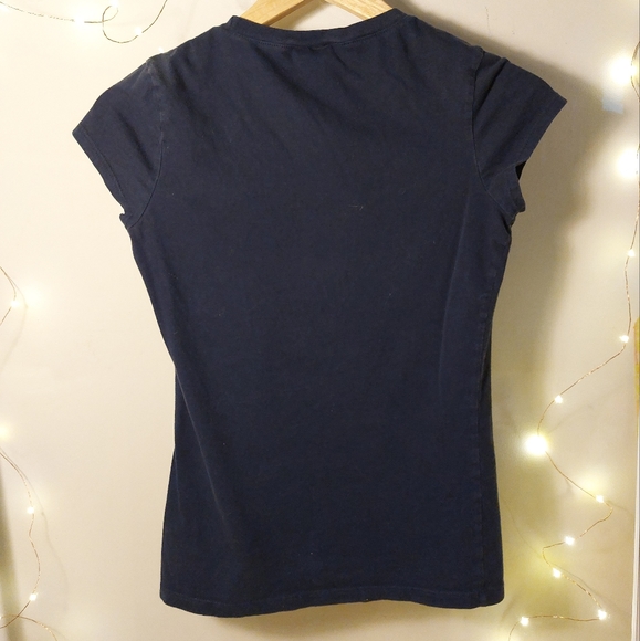 100% cotton fitted t-shirt in navy blue size small - Picture 4 of 6
